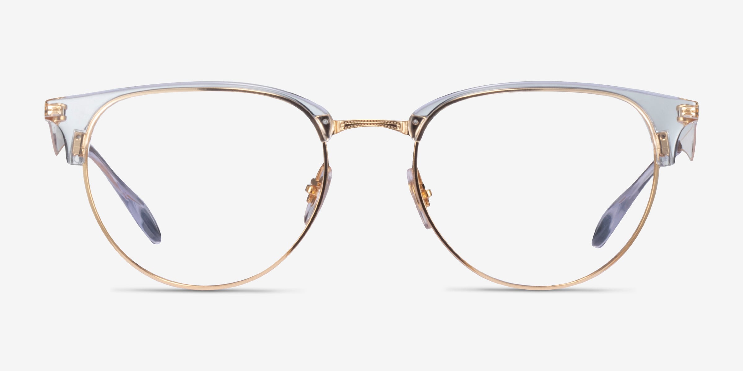 Ray Ban RB6396 Browline Clear Gold Frame Eyeglasses Eyebuydirect