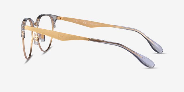 Ray-Ban RB6396 Clear Gold AcetateEyeglass Frames from EyeBuyDirect, Side View