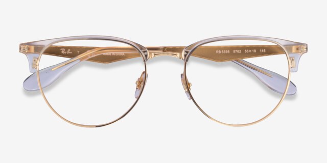 Ray-Ban RB6396 Clear Gold AcetateEyeglass Frames from EyeBuyDirect, Closed View