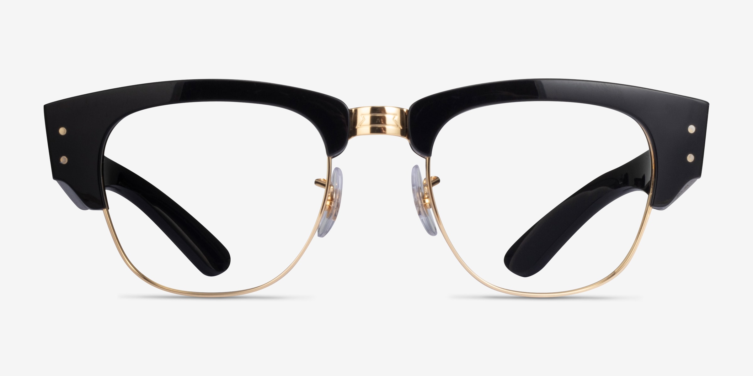 Glasses frames black and gold best sale