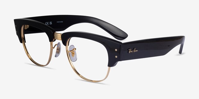 Ray-Ban RB0316V Black Gold PlasticEyeglass Frames from EyeBuyDirect, Angle View
