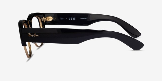 Ray-Ban RB0316V Black Gold PlasticEyeglass Frames from EyeBuyDirect, Side View