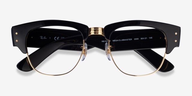 Ray-Ban RB0316V Black Gold PlasticEyeglass Frames from EyeBuyDirect, Closed View