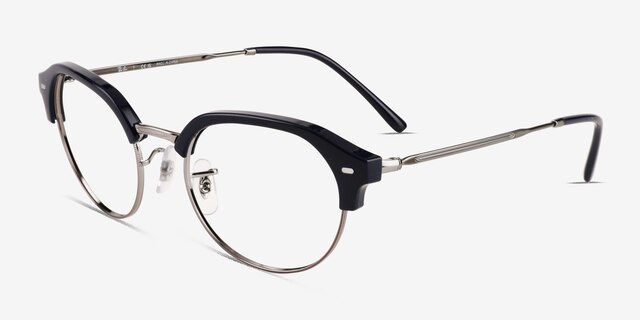 Ray-Ban RB7229 Dark Blue MetalEyeglass Frames from EyeBuyDirect, Angle View