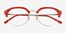 Ray-Ban RB7229 Red MetalEyeglass Frames from EyeBuyDirect, Closed View