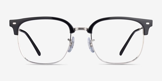 Ray-Ban RB7216 New Clubmaster Black Silver PlasticEyeglass Frames from EyeBuyDirect, Front View
