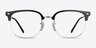Ray-Ban RB7216 New Clubmaster Black Silver PlasticEyeglass Frames from EyeBuyDirect, Front View
