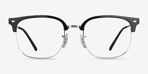 Ray-Ban RB7216 New Clubmaster Black Silver Plastic Eyeglass Frames