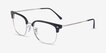Ray-Ban RB7216 New Clubmaster Black Silver PlasticEyeglass Frames from EyeBuyDirect, Angle View
