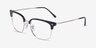 Ray-Ban RB7216 New Clubmaster Black Silver PlasticEyeglass Frames from EyeBuyDirect, Angle View