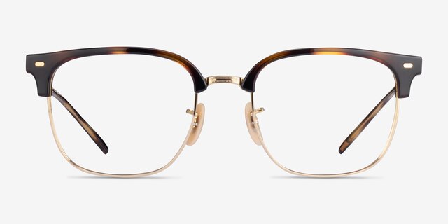 Ray-Ban RB7216 New Clubmaster Tortoise Gold PlasticEyeglass Frames from EyeBuyDirect, Front View