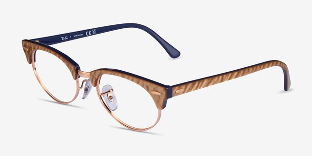 Ray-Ban RB3946V Shiny Gold AcetateEyeglass Frames from EyeBuyDirect, Angle View
