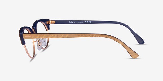 Ray-Ban RB3946V Shiny Gold AcetateEyeglass Frames from EyeBuyDirect, Side View