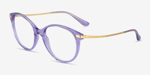 Vogue Eyewear VO5423 Transparent Purple MetalEyeglass Frames from EyeBuyDirect, Angle View