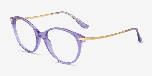 Vogue Eyewear VO5423 Transparent Violet MetalEyeglass Frames from EyeBuyDirect, Angle View