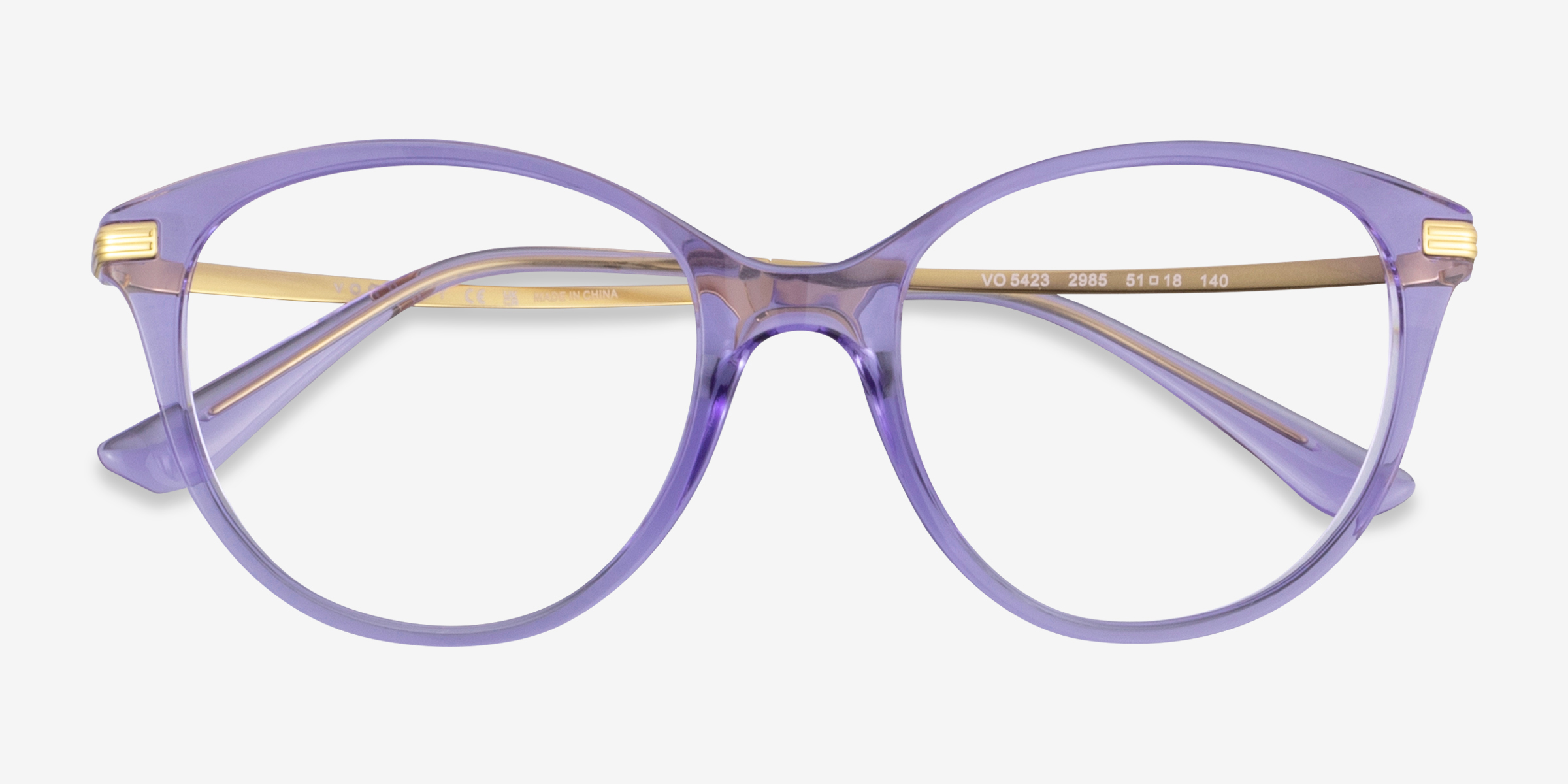 Vogue Eyewear VO5423 - Cat Eye Transparent Violet Frame Glasses For ...