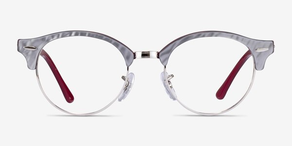 Ray-Ban RB4246V Clubround Shiny Gray Acetate Eyeglass Frames