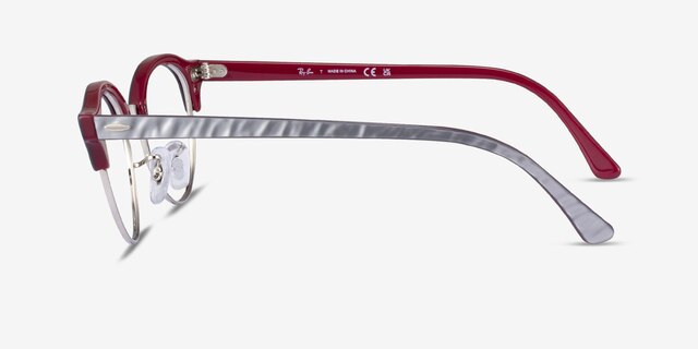 Ray-Ban RB4246V Clubround Shiny Gray AcetateEyeglass Frames from EyeBuyDirect, Side View