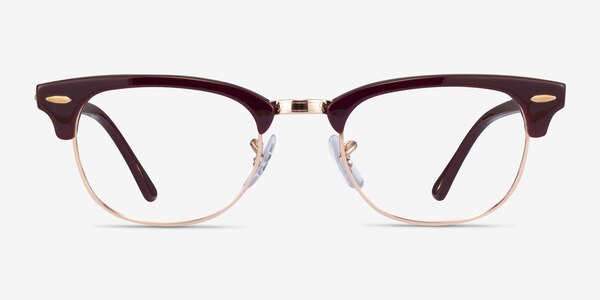 Ray-Ban RB5154 Clubmaster Brown Rose Gold Acetate Eyeglass Frames