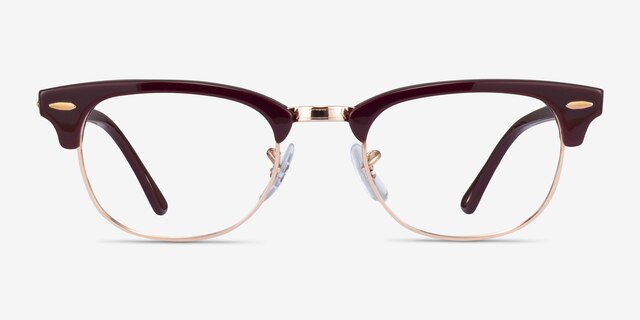 Ray-Ban RB5154 Clubmaster Brown Rose Gold AcetateEyeglass Frames from EyeBuyDirect, Front View