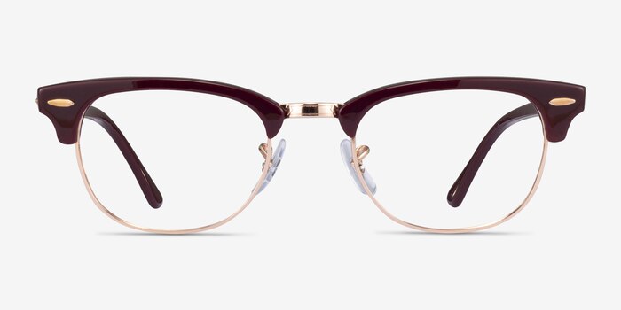 Ray-Ban RB5154 Clubmaster Brown Rose Gold Acetate Eyeglass Frames from EyeBuyDirect