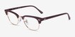 Ray-Ban RB5154 Clubmaster Brown Rose Gold AcetateEyeglass Frames from EyeBuyDirect, Angle View