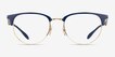 Ray-Ban RB6396 Blue Gold MetalEyeglass Frames from EyeBuyDirect, Front View