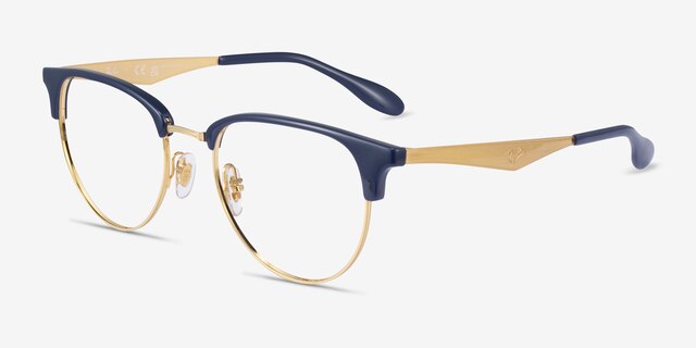Ray-Ban RB6396 Blue Gold AcetateEyeglass Frames from EyeBuyDirect, Angle View