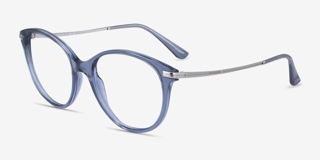 Vogue Eyewear VO5423 Clear Blue Silver MetalEyeglass Frames from EyeBuyDirect, Angle View