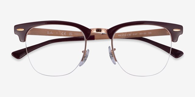 Ray-Ban RB3716VM Dark Purple MetalEyeglass Frames from EyeBuyDirect, Closed View