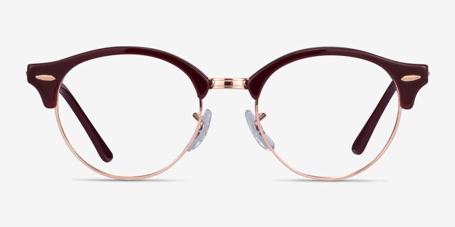 Ray-Ban RB4246V Clubround Dark Purple Gold AcetateEyeglass Frames from EyeBuyDirect, Front View