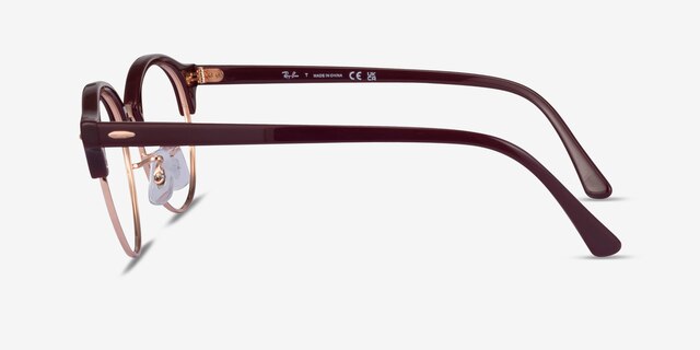 Ray-Ban RB4246V Clubround Dark Purple Gold AcetateEyeglass Frames from EyeBuyDirect, Side View