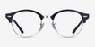 Ray-Ban RB4246V Clubround Navy Silver AcetateEyeglass Frames from EyeBuyDirect, Front View