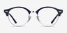 Ray-Ban RB4246V Clubround Navy Silver AcetateEyeglass Frames from EyeBuyDirect, Front View