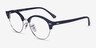 Ray-Ban RB4246V Clubround Navy Silver AcetateEyeglass Frames from EyeBuyDirect, Angle View