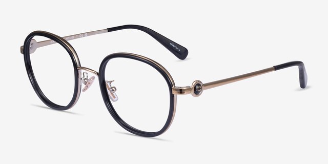 Coach HC5129 Black Gold AcetateEyeglass Frames from EyeBuyDirect, Angle View