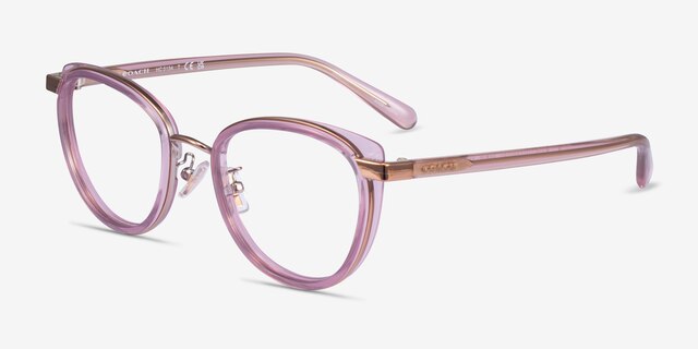 Coach HC5154 Transparent Pink AcetateEyeglass Frames from EyeBuyDirect, Angle View