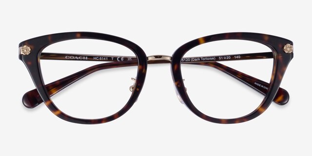 Coach HC6141 Dark Tortoise AcetateEyeglass Frames from EyeBuyDirect, Closed View