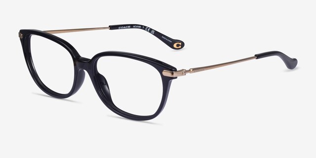 Coach HC6185 Shiny Black AcetateEyeglass Frames from EyeBuyDirect, Angle View