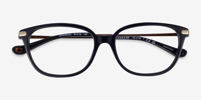 Coach HC6185 Shiny Black AcetateEyeglass Frames from EyeBuyDirect, Closed View