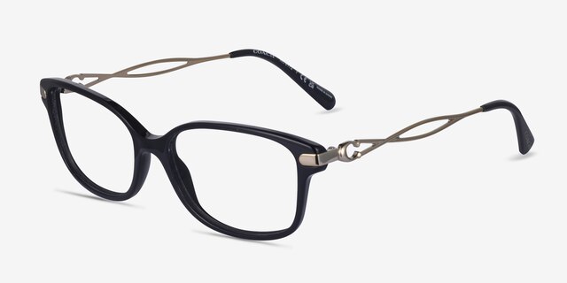 Coach HC6172 Black AcetateEyeglass Frames from EyeBuyDirect, Angle View