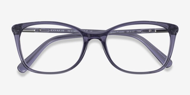 Coach HC6192U Transparent Purple PlasticEyeglass Frames from EyeBuyDirect, Closed View