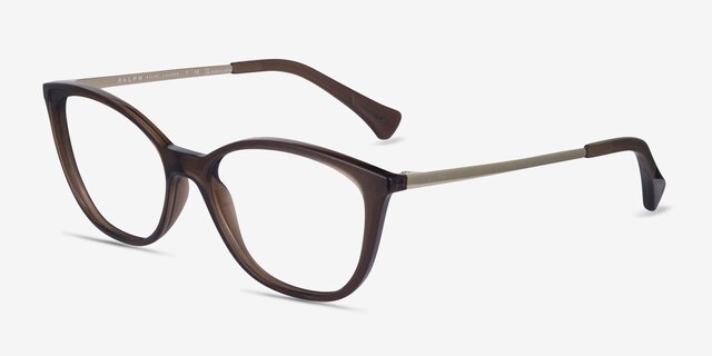 Ralph RA7114 Brown MetalEyeglass Frames from EyeBuyDirect, Angle View