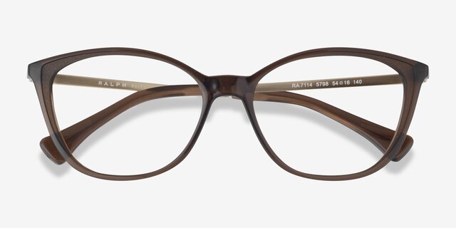 Ralph RA7114 Brown MetalEyeglass Frames from EyeBuyDirect, Closed View
