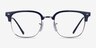 Ray-Ban RB7216 New Clubmaster Blue Silver PlasticEyeglass Frames from EyeBuyDirect, Front View