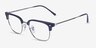Ray-Ban RB7216 New Clubmaster Blue Silver PlasticEyeglass Frames from EyeBuyDirect, Angle View