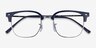 Ray-Ban RB7216 New Clubmaster Blue Silver PlasticEyeglass Frames from EyeBuyDirect, Closed View