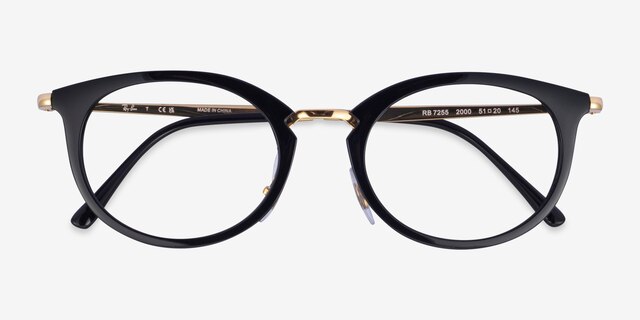 Ray-Ban RB7255 Black Plastic-metalEyeglass Frames from EyeBuyDirect, Closed View
