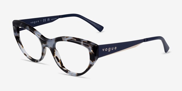 Vogue Eyewear VO5560 Blue Tortoise AcetateEyeglass Frames from EyeBuyDirect, Angle View