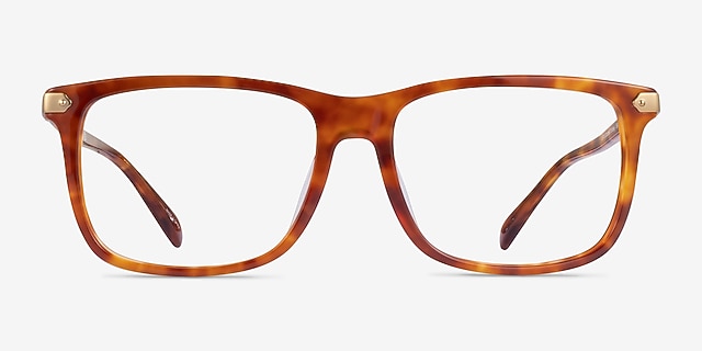 Coach HC6228U Caramel Tortoise Acetate-metalEyeglass Frames from EyeBuyDirect, Front View